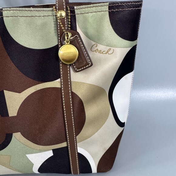 Authentic Coach No. 11116 Op Art Sateen Tote - Picture 4 of 13